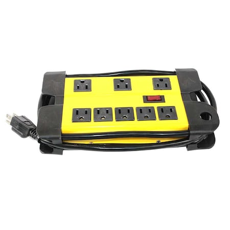 Superior Electric Power Strip, Transformer Spaced Outlet, 5-15R, 5-15P, 6 ft., Black/Yellow SE 1544